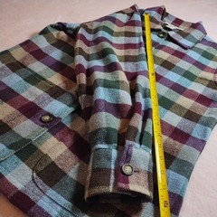 vintage 90s plaid check wool shacket chore jacket coat sz 8 western heritage