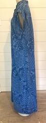 Vntg 1990s Hawaiian muumuu maxi dress peasant dress blue patchwork print XL B 48