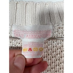 Vintage Cream Cable Knit Sweater Vest Jane Alexander Cotton Grandmacore Petite S