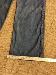 Vtg 1970s Militaires 12.5” Bell Bottom Denim Jeans W / Braided Sides 26 X 30