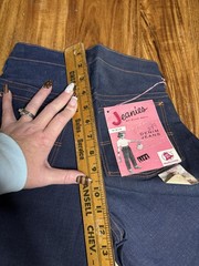 VTG NOS 60s BLUE BELL Girls Denim Sanforized Side Zip Jeanies Sz 8 Indigo Blue