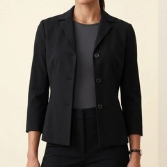 Vintage DVF Black Tailored Colin Jacket 3-Button Blazer Size 6 Made in USA