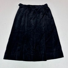 Roth Le Cover Sport Vintage Black Velvet A-Line Midi Skirt Sz 10 Made in Poland