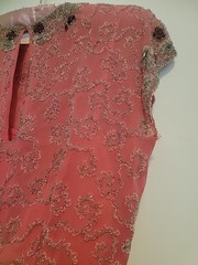 Vintage 40s 50s EXQUISITE Beaded Tulle Evening Dress Needs TLC