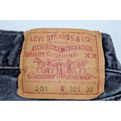 Vintage Levis Black 501 Jeans 28 x 35 90s Straight Leg Fade Made in USA c.1998