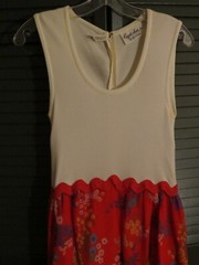 Vtg. 1950’s Lord and Taylor Maxi Floral Mod/Hippie Bold Red Floral Dress