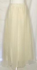Vintage 80s Lady Helene for Mister Jay Fashions Int’l Ivory Chiffon Maxi Skirt