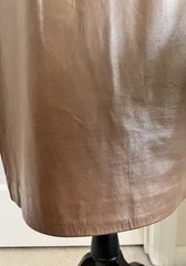 Vintage GENNY Brown Leather Skirt with Zipper, Made In Italy