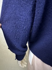 Vintage 1960s Ladies JAEGER Blue Lambswool Great Britain Blue Cardigan Sweater L