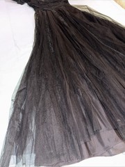 Vintage 1930s Black Twill Elegant Formal Evening Gown Size Small As Is