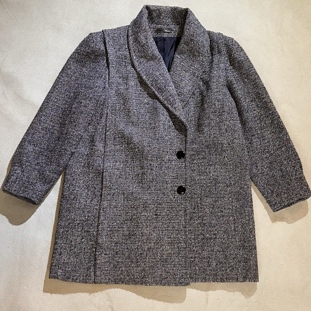 Vintage Glenbrooke Coat Women’s Size 16 Donegal Tweed 80s Old Money Grandmacore