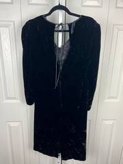 Vintage 80s I. Magnin Noel Sophisticates Velvet Rose Dress Size 8 S/M Black
