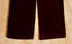 Vintage 1970s | Chemin de Fer | Bow Tie Buckle | Bellbottom Corduroy | Burgundy