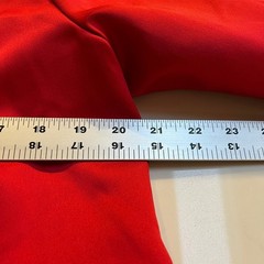 Vintage Estevez Red Silk Open Front Blazer Puffed Shoulder Evening Jacket Sz 8