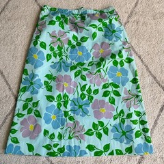 Vintage The Vested Gentress Floral A-Line Skirt Hand Screened Print