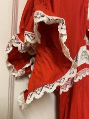 Vintage Floral Embroidery With Lace Dress By Faye Creation