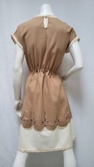Vintage 1970s Cotton Crinkle Gauze Dress w/ Embroidered Flowers – Size M