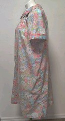 Vintage JCPenney Misses Size 18 House Coat Pocket Snap Front Floral MuMu