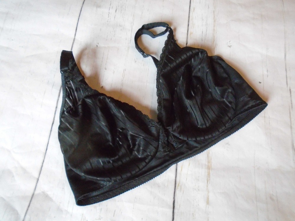 36D Black U/W Bright Stripes Front Clasp Vtg MAIDENFORM Unlined Bra #1218 36D