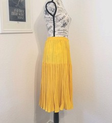 Vintage Howard Wolf Broomstick Skirt Midi Length Canary Yellow 29″ Waist USA