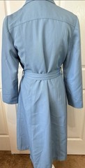 Vintage 70s 80s Mervyn’s Womens MOD Trench Raincoat Powder Blue Size 12