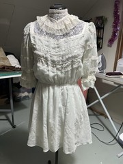 Gunne Saxe Vintage Mini Dress Edwardian Pale Blue Lace Xs/s