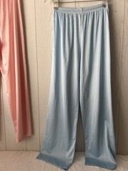 Lot Of 2 VANITY FAIR Vintage Pajama Sets Soft Pink & Blue Pants + Top All Nylon