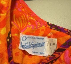 Vintage 1960s Surfside Sportswear Hawaii Dress Dayglo Tiki Sz 10 Floral Mod GoGo
