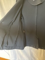VTG 70s Devon Blazer Black Poly Office Size M Pointy Lapel Unlined 9 To 5