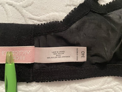 VTG Victoria Secret Bra 34D black floral lace underwired unlined 2001