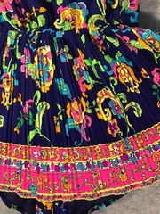Vintage Bathing Suit Sand castle 50’s 60’s Pinup Swimsuit Romper Crystal Pleats