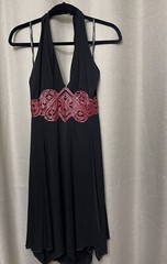 Vintage Bebe Y2K backless Dress Black& Red Whimsigoth Party Medium Made in USA