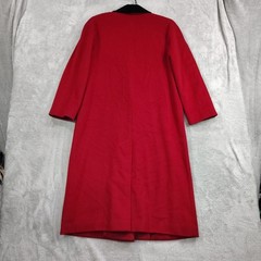 Vtg Overcoat Women’s L* MADE IN USA 100% Wool Long Double Breasted Velvet Collar