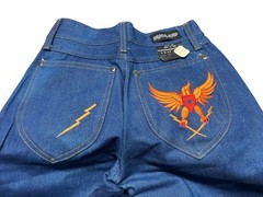 NOS 5-27 Vtg 70s Union Gap USA Denim Jeans Embroidered Bell Bottom