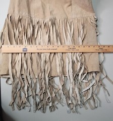 NWT Cedars Vintage Western Biege Leather Suede Fringe Dress Size 10