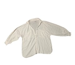 Topshop White Cotton Gauze Oversized Utility Button Front Shirt Womens US 10