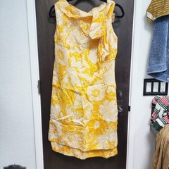 True Vintage Couture Yellow Floral Mr Blackwell Shift Dress M