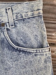 🐲Vintage Acid Wash Patchwork Jeans Womens 80s Dragon Biker Distressed Denim🐲