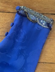 VTG 80s D’ore Della Roufogali Royal Blue Beaded Silk Cocktail Dress Sz 6 MINT