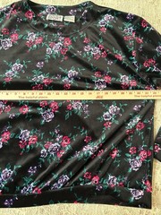 VTG Jaclyn Smith Sport Women’s Large Pullover Velvet Floral Top Long Sleeve Boho