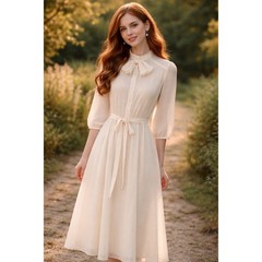 Vintage Miss Oops Of California Ivory Size 10 Beautiful Classic Dress