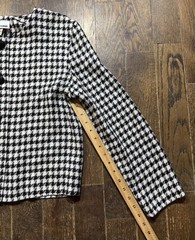 Toni Todd Blazer Women’s Size 12 Short Black White Checkered 4 Button Front VTG