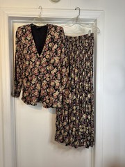 Vintage Star Of India Pants Jacket Floral Set Medium Amazing