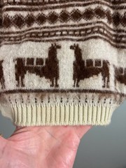 Ogniotex Vintage 70s Andes Grange Alpaca Wool Cardigan Sweater LG Llama Peruvian
