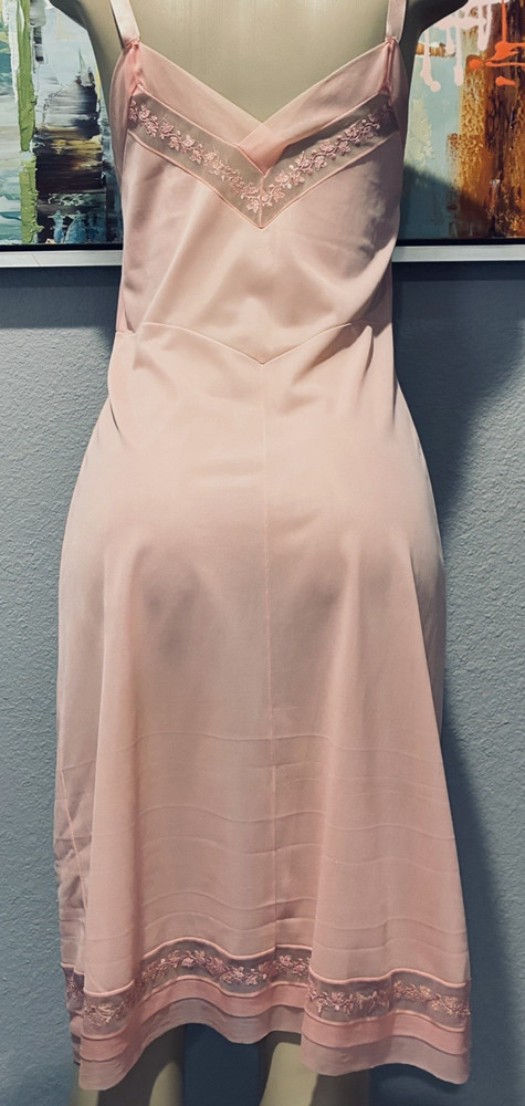 Vtg Luxite Kayser Apricot Orange Dress Nylon Chiffon Slip 34