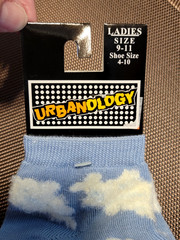 Vintage URBANOLOGY Ladie’s Blue White Cloud Ankle Socks Size 9-11 New NOS