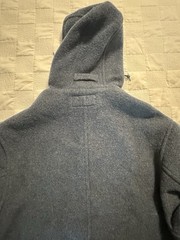 Vtg 90s LL Bean H421 Duffle Coat Wool USA Made Blue Wood Buttons Womans Large
