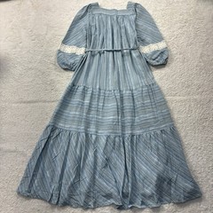 WACOAL JAPAN Vintage Night Dress Nightgown Maxi Length Lace blue nightie
