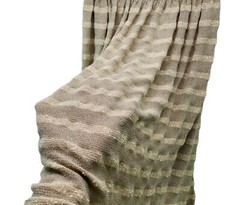 Womens Vintage Midi Skirt Tan Ivory Popcorn Stripe Size 7/8