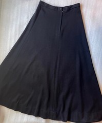VINTAGE MADE IN ENGLAND: PROVA, BLACK A-LINE FULL MIDI SKIRT, S 30″ WAIST, EUC